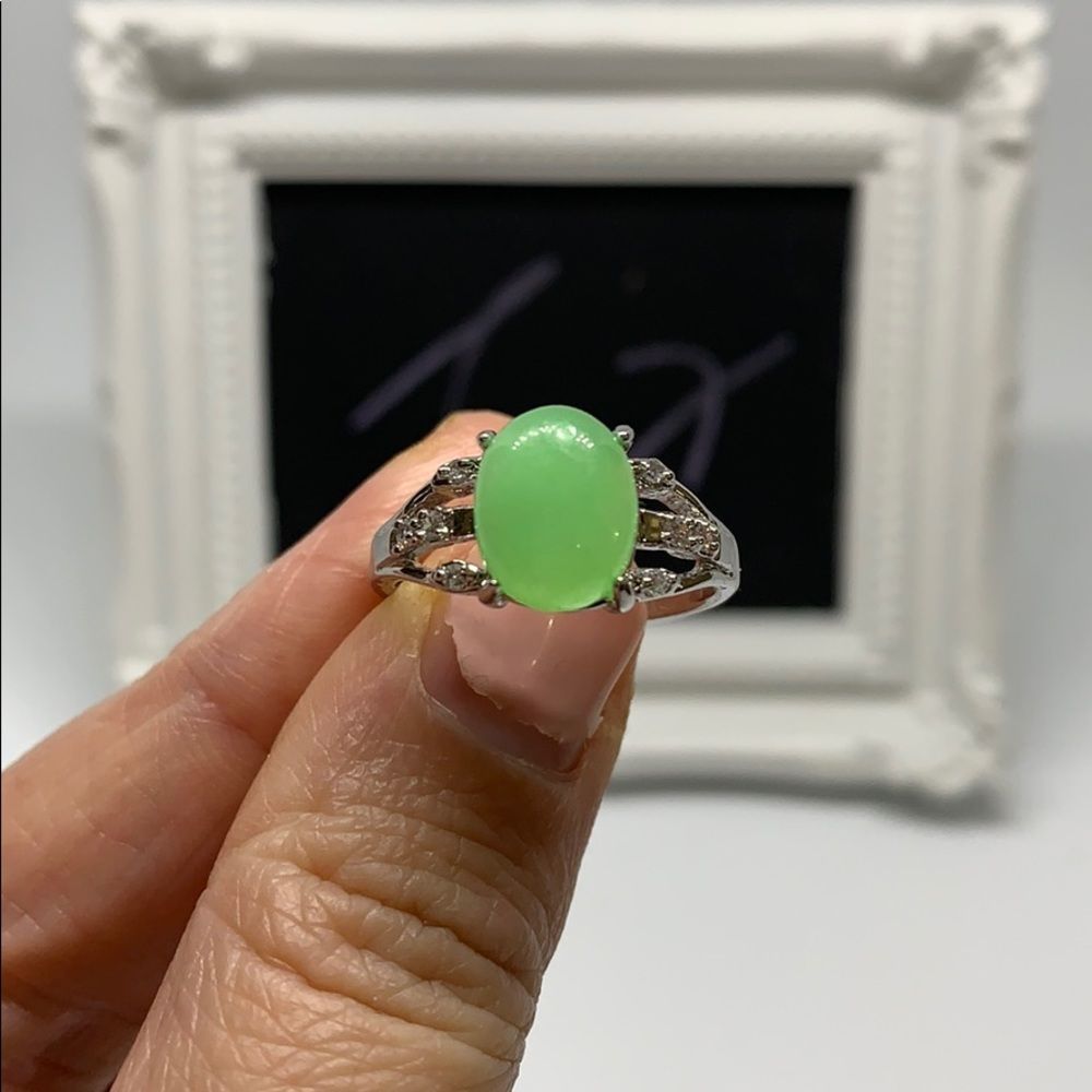 Jade CZ ring-7